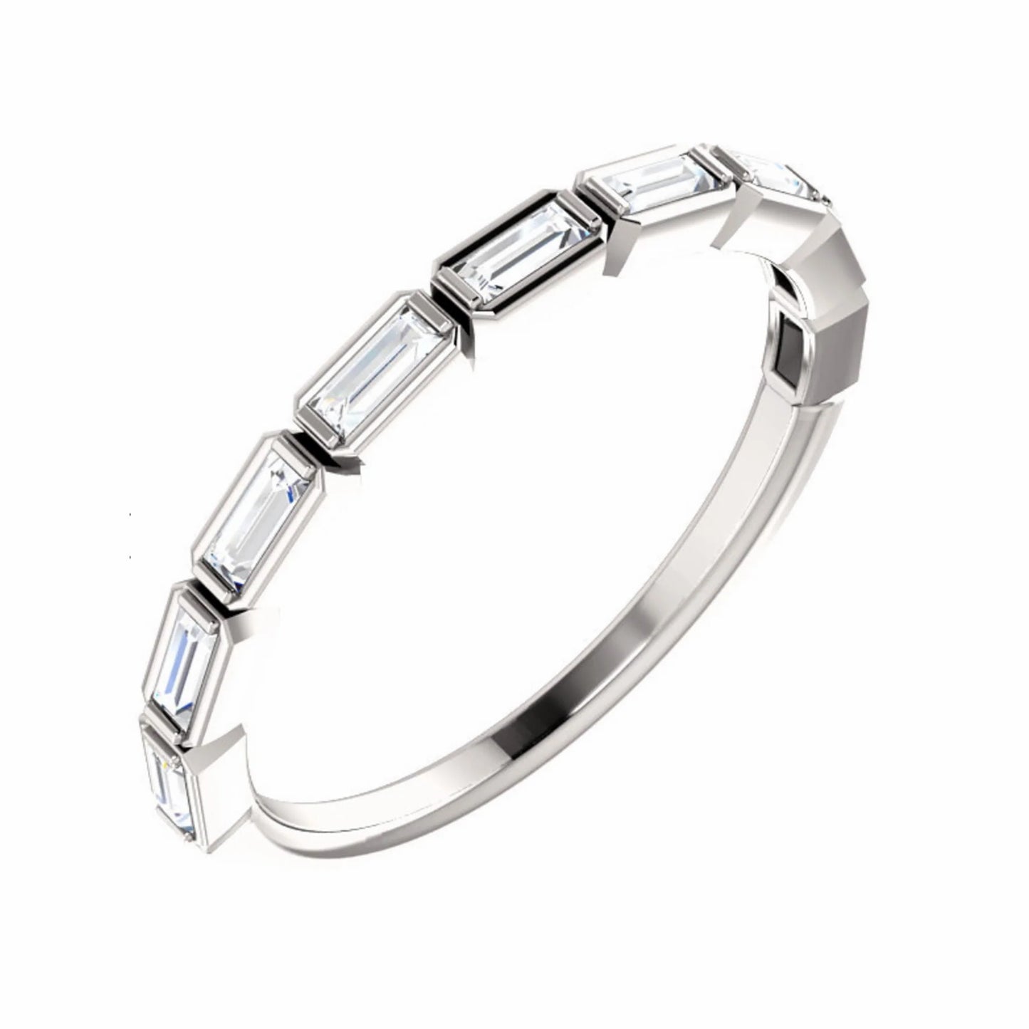 Rectangular diamond stacked shank bracelet