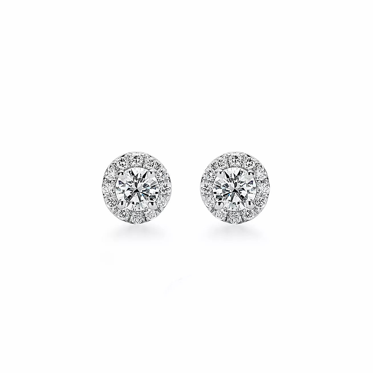 Platinum and diamond earrings.