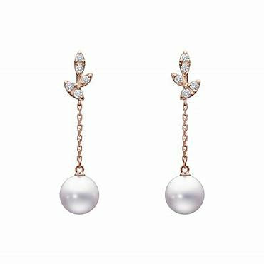 Pearl studded diamond earrings