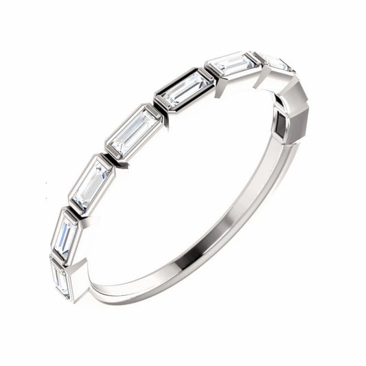 Rectangular diamond stacked shank bracelet